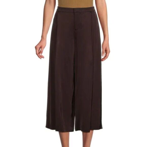 Vince Satin Pleated Cropped wide Leg Pants size 24plus. NWOT - Picture 1 of 14
